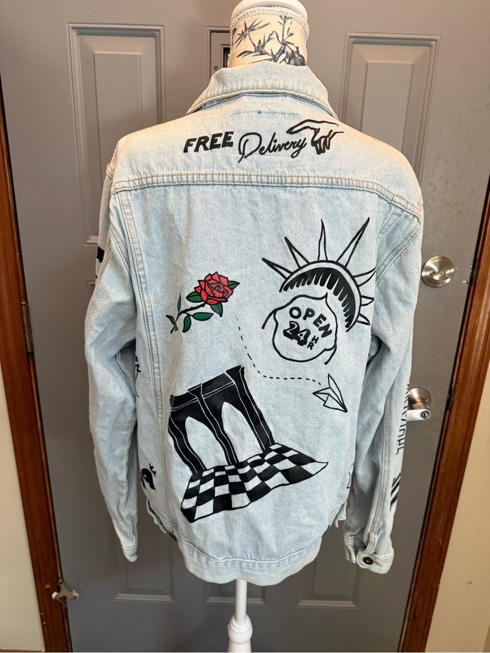 Brooklyn Cloth New York Graffiti Patch Denim Jacket”I miss the old New York“ MED